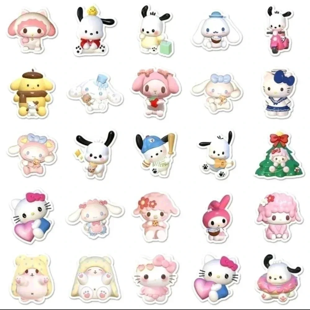 50 piece anime manga girls sticker set hello kitty vinyl decal decor home pink